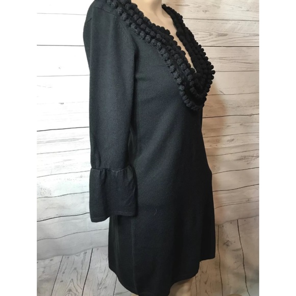 XS BCBG Pom Pom Knit Sweater Dress Belle Sleeve - Picture 4 of 8
