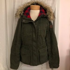 Hollister Navy Green Parka