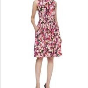 Kate Spade Rose Print Silk Tie back dress size 14