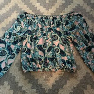 Paisley Show me your mumu off-the-shoulder croptop