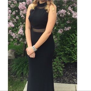 elegant black form fitting dress!