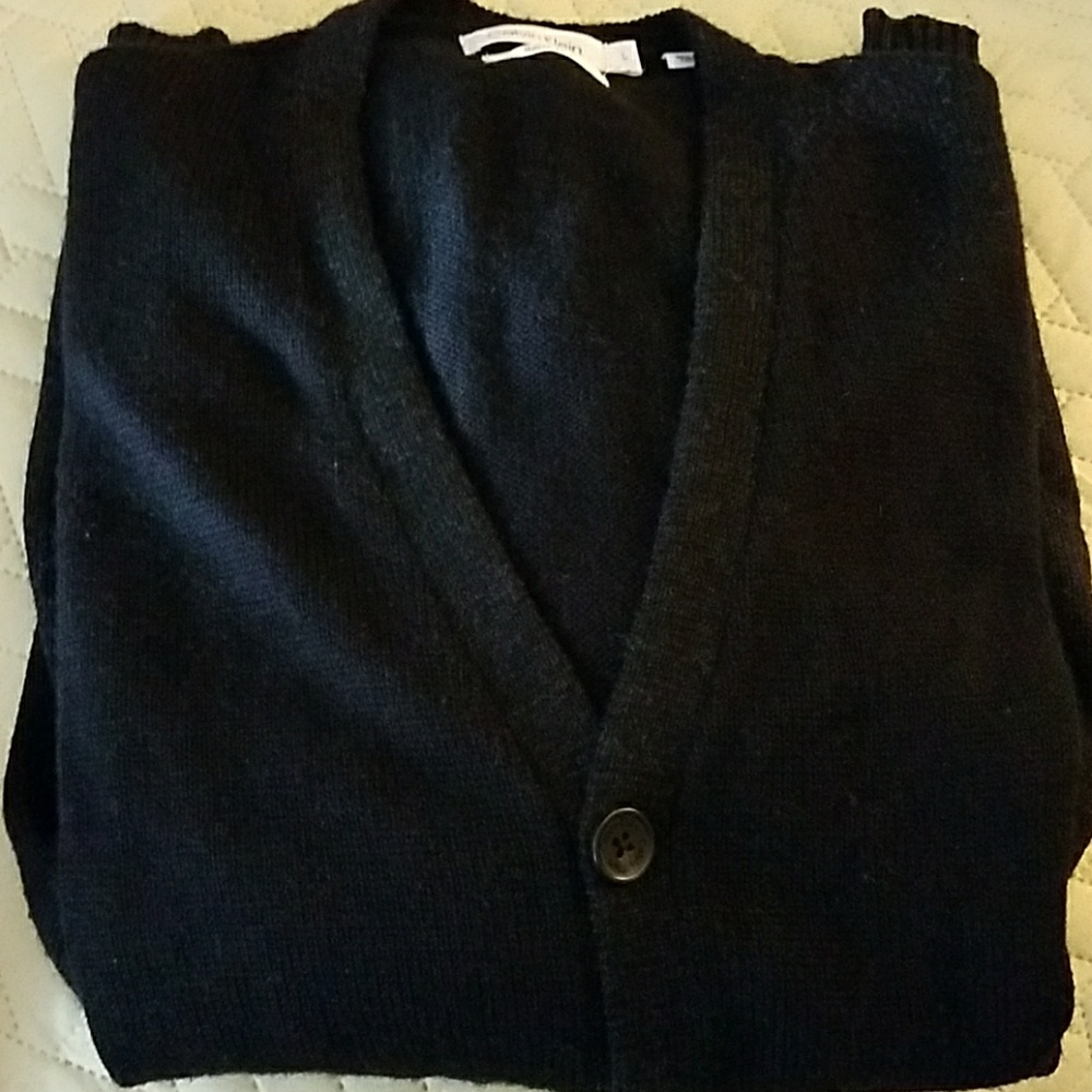 Men's Calvin Klein cardigan sweater charcoal gray