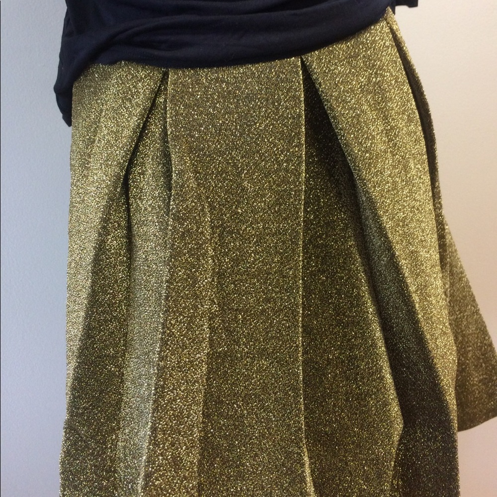Metallic Gold Thread Holiday Circle Skirt Retro - Picture 2 of 7