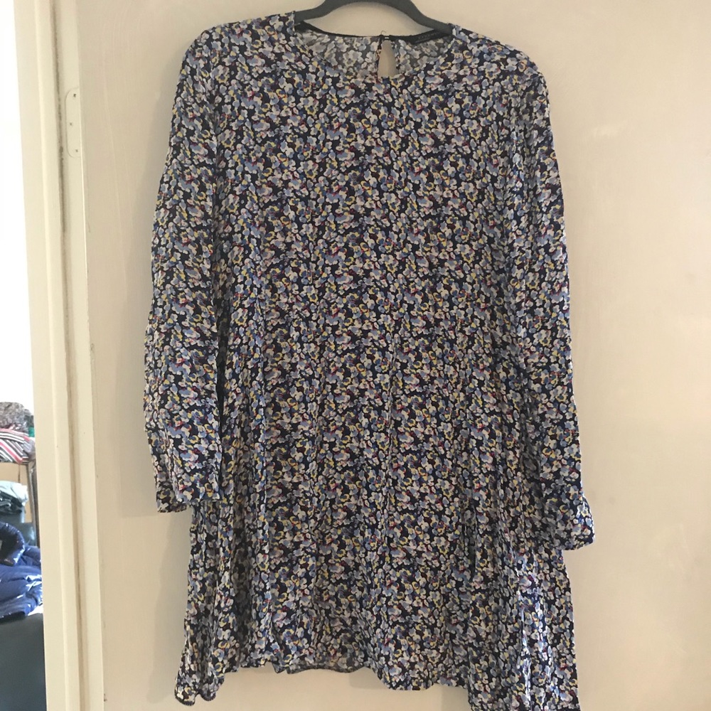 Zara ditsy floral swing dress mini M L 6-8