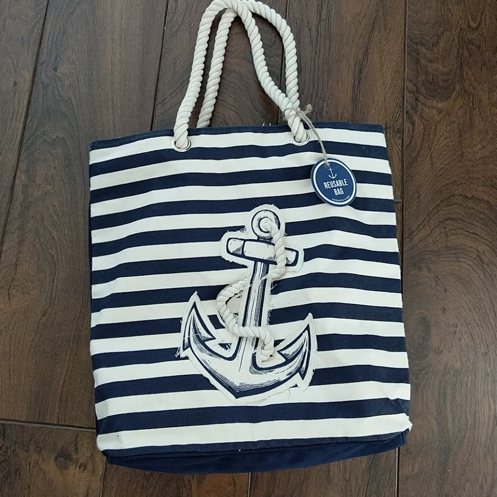 Heavy duty nautical tote/beach bag