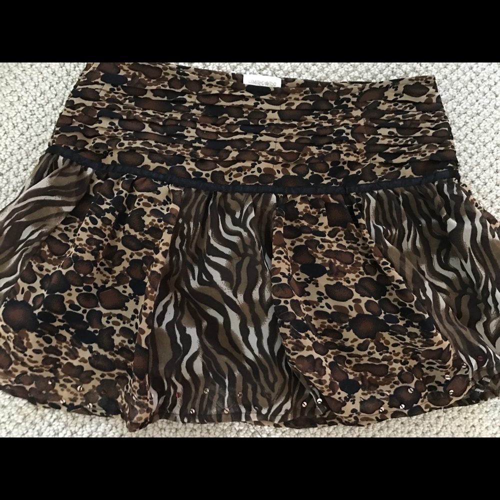Limited Too Cheetah/Zebra Print Skort