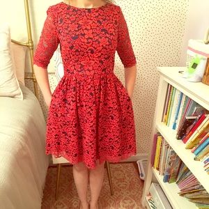 Shoshanna Red And Blue Lace Dress 💕