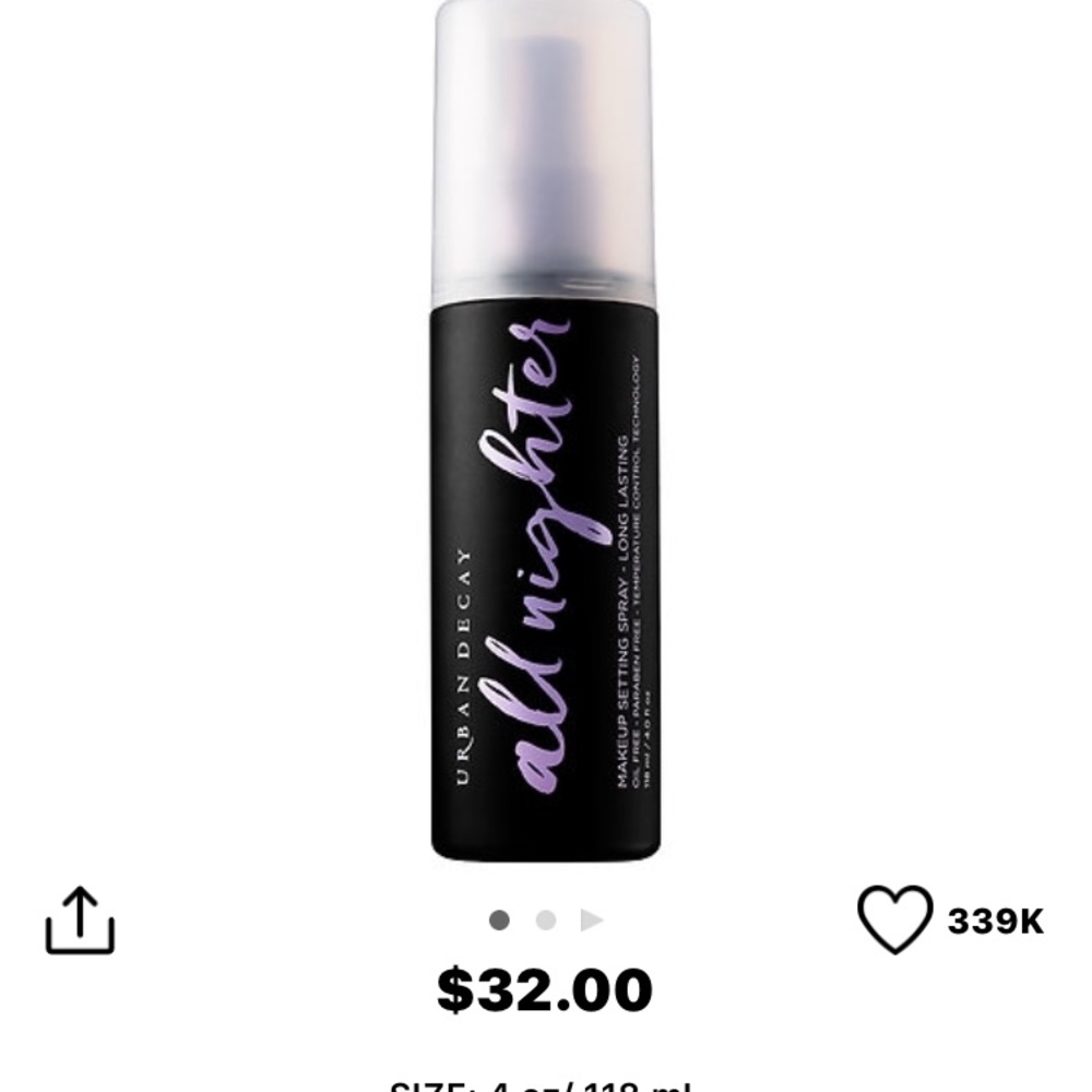 One 4 oz Urban Decay All Nighter Setting Spray