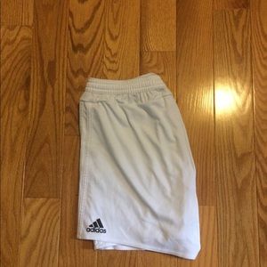 White adidas soccer shorts