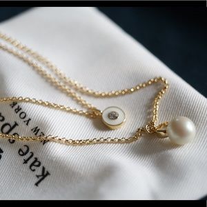 SOLD Kate Spade pearl / enameled double necklace
