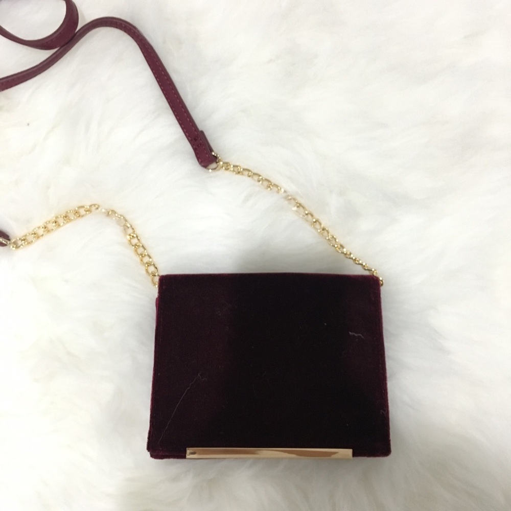 Burgundy velvet pocketbook