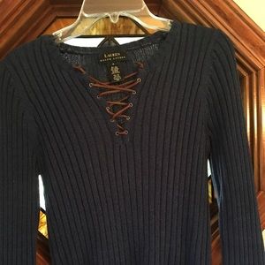 Ralph Lauren 55% silk navy sweater