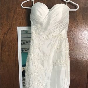 Long White Strapless Wedding Dress