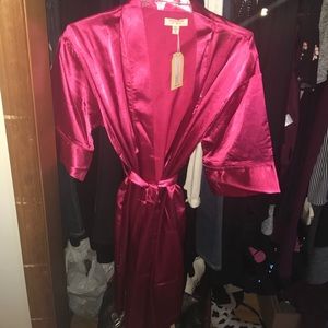 Deep pink silk robe