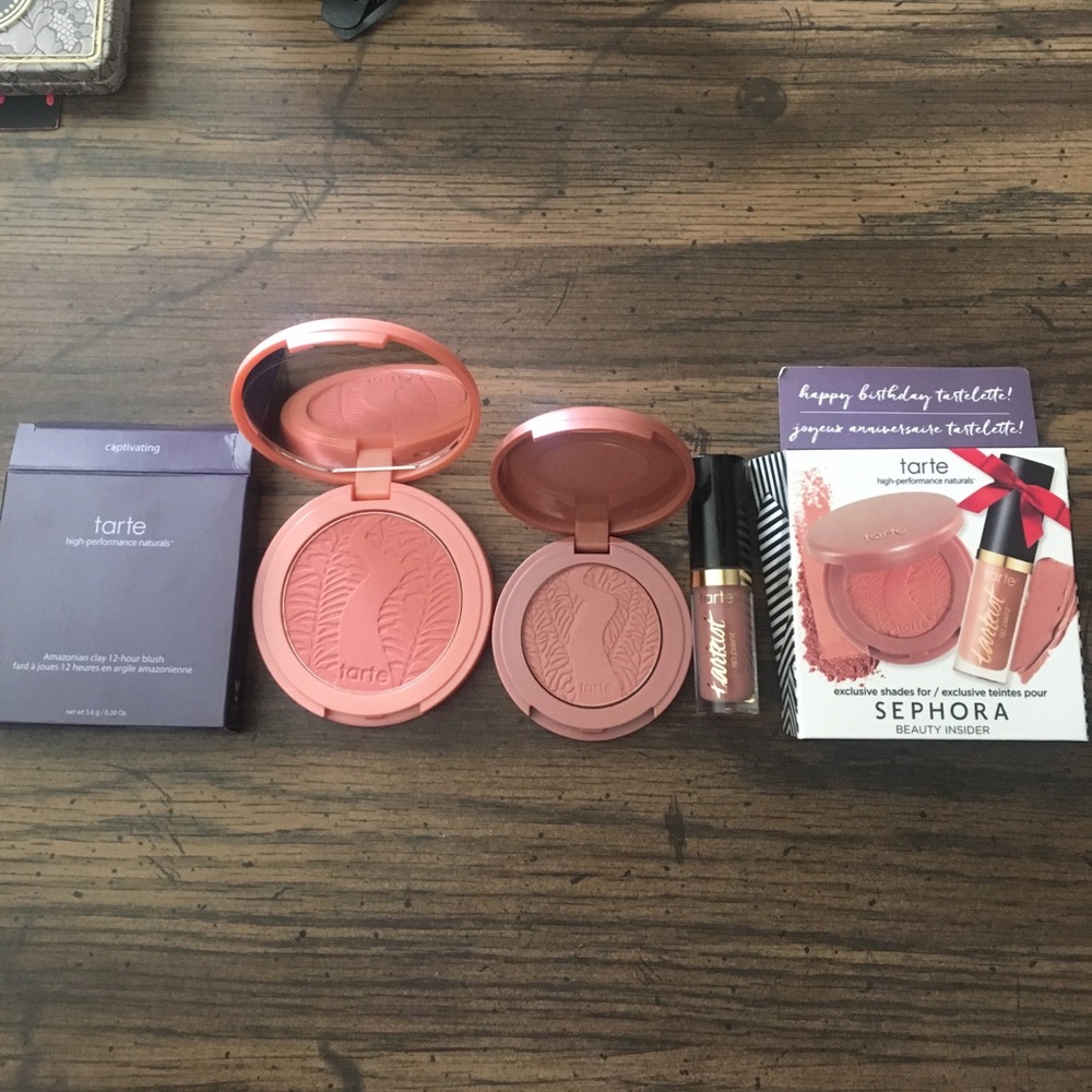 2 Tarte Blushes and one lip paint