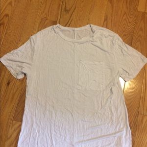 White scoop neck tee