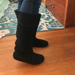 Sam and Libby black suede boots