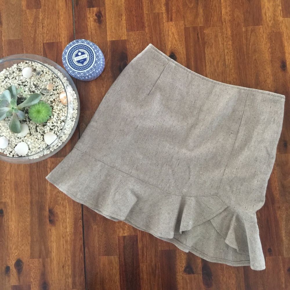 Tan tweed skirt 0/XS petite by jouer aux echecs