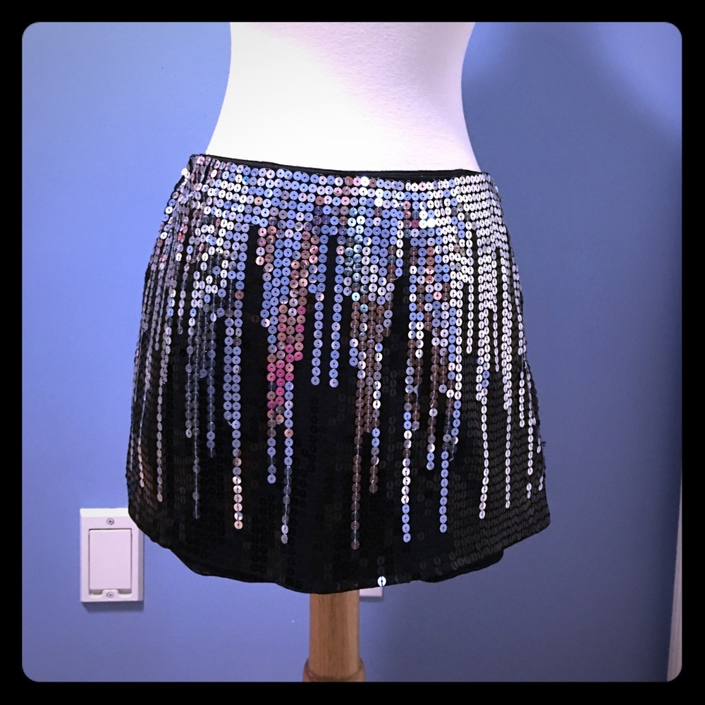 bebe mini skirt with sequins