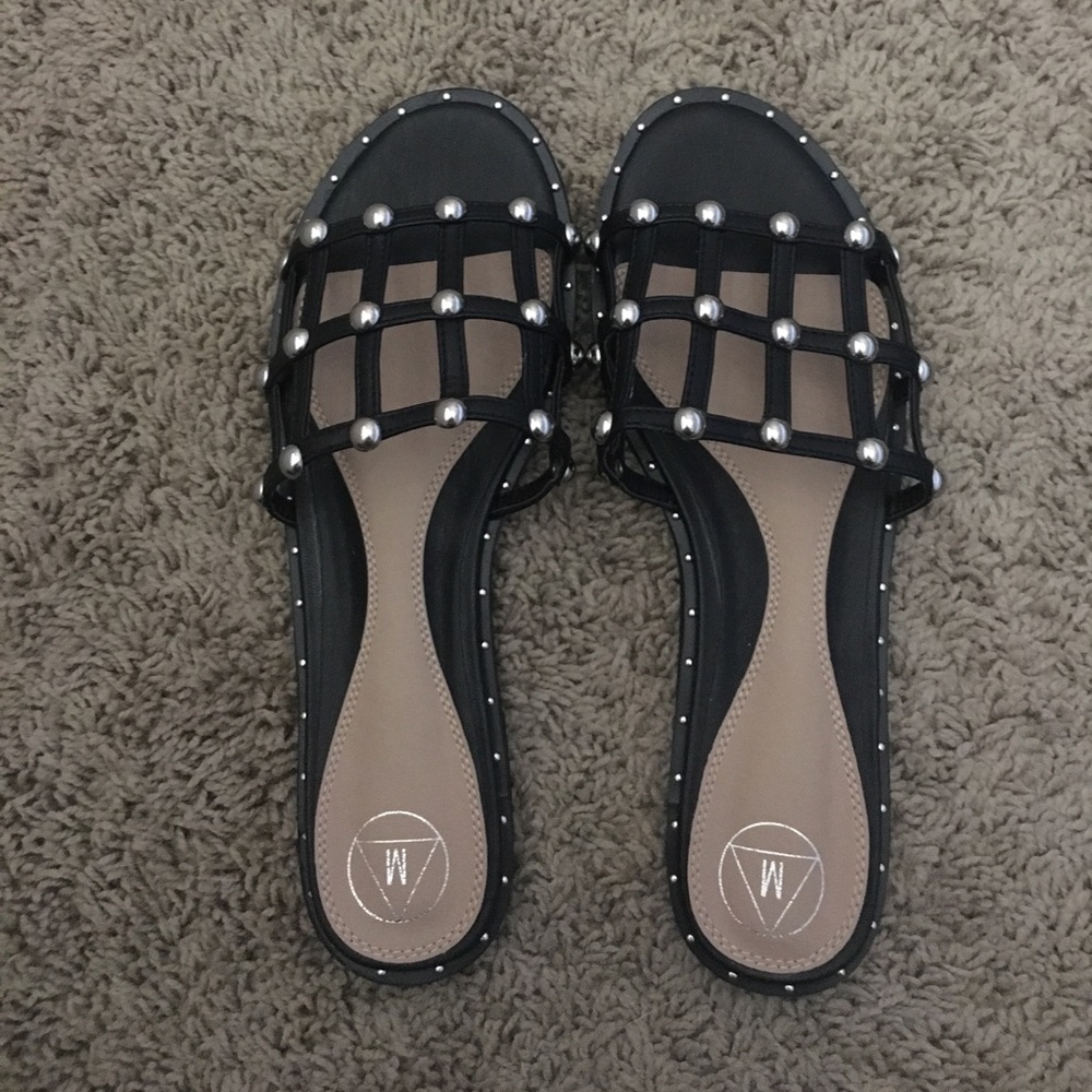 Misguided Caged Studded Slides