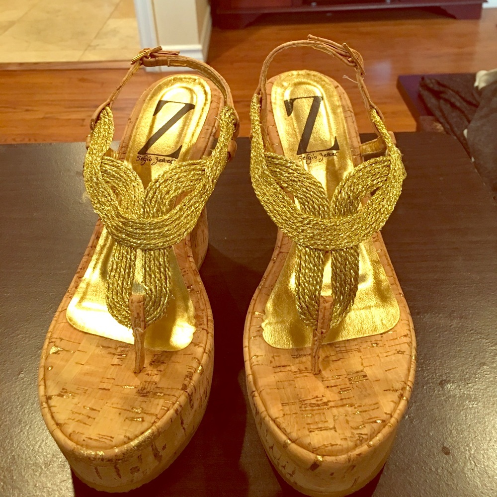 Gold strap wedges - Sergio Zelcer
