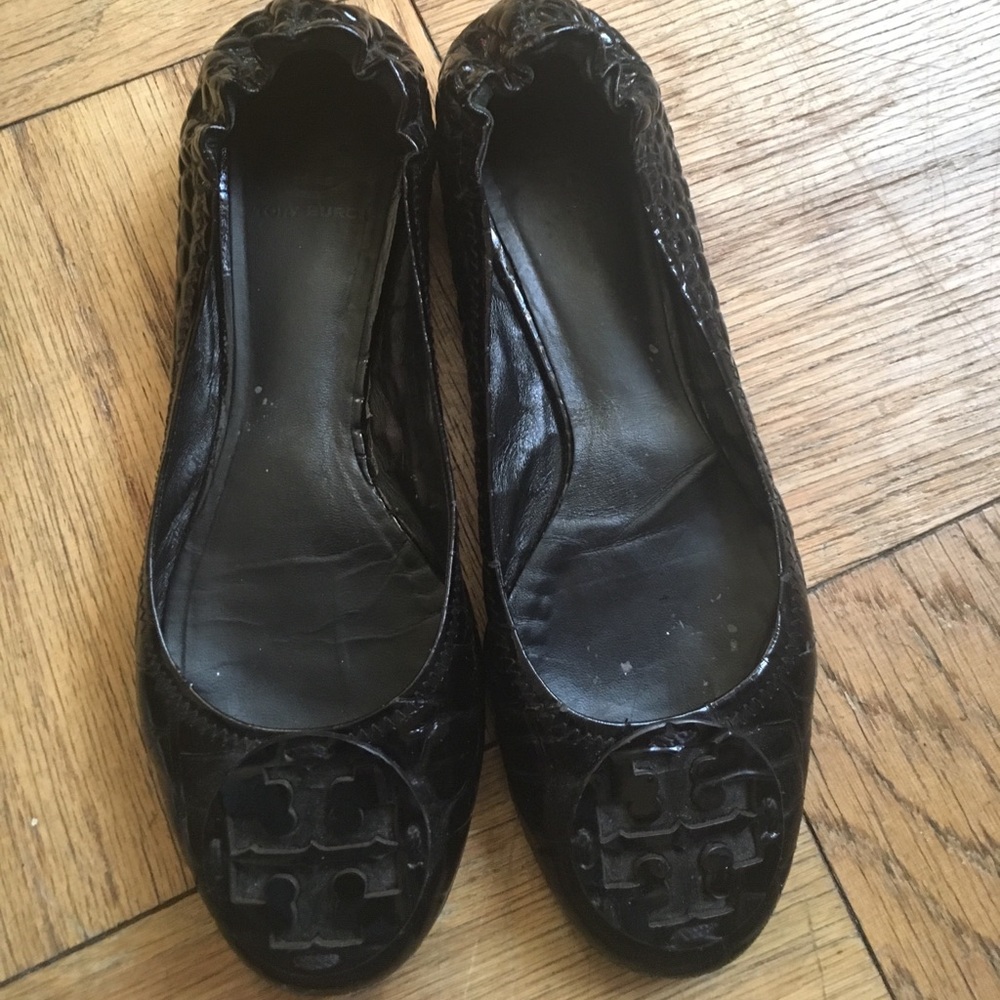 Tory Burch Reva Patent Leather Crocodile flat