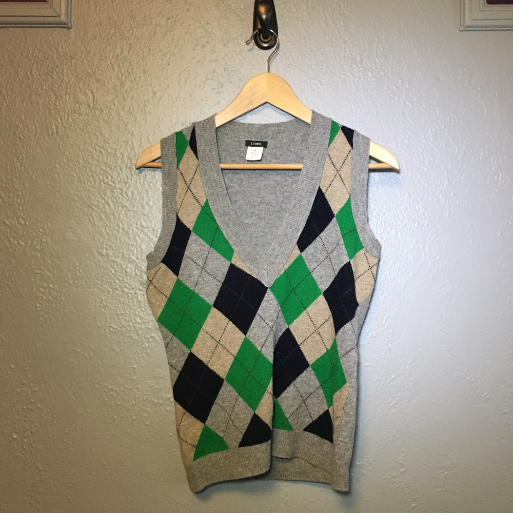 J.Crew Wool Argyle Sweater Vest