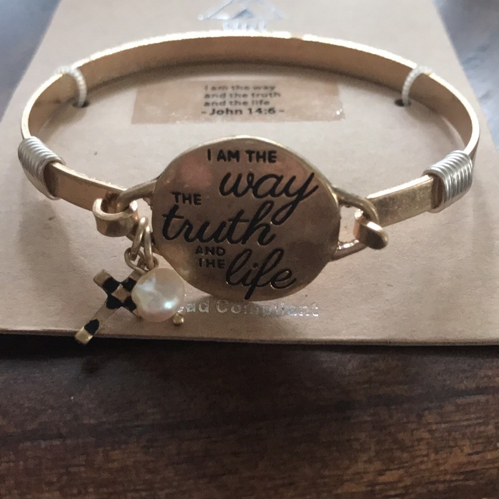 Gold Scripture Bracelet