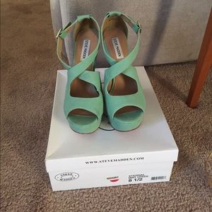 Mint green Steve Madden wedges