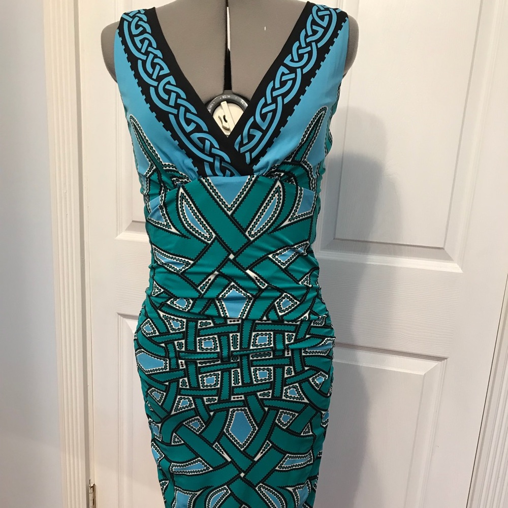 Nicole Miller body con dress with ruching