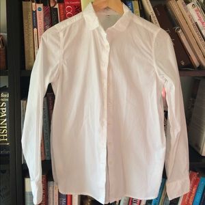 Muji scallop collar long sleeve shirt