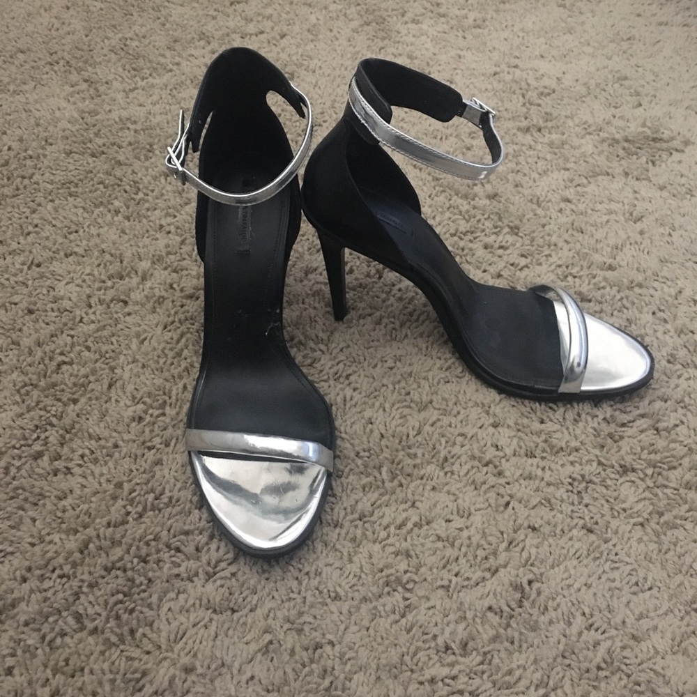 Zara Silver Strap Sandal Heels
