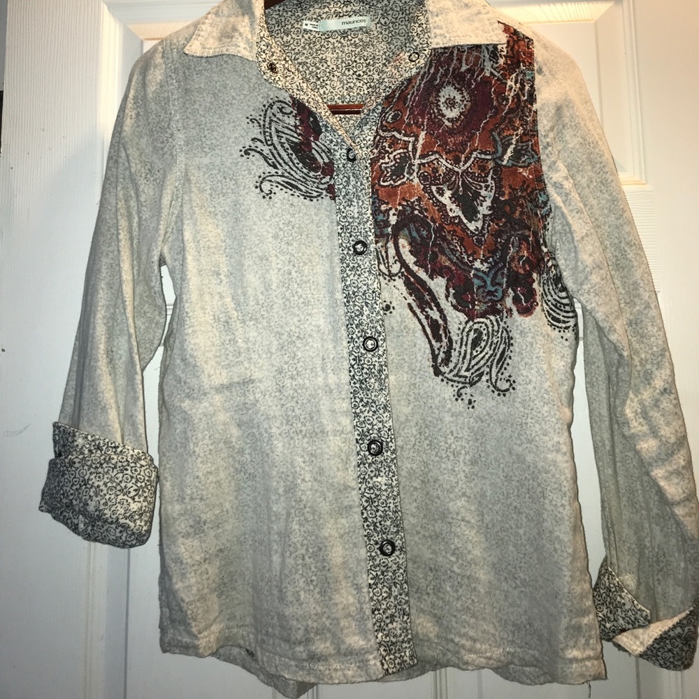 Long sleeve button up top