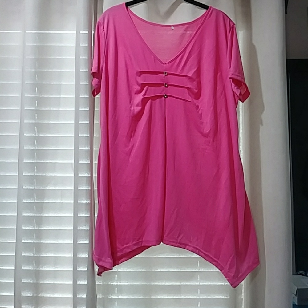 Pretty pink handkerchief hem top