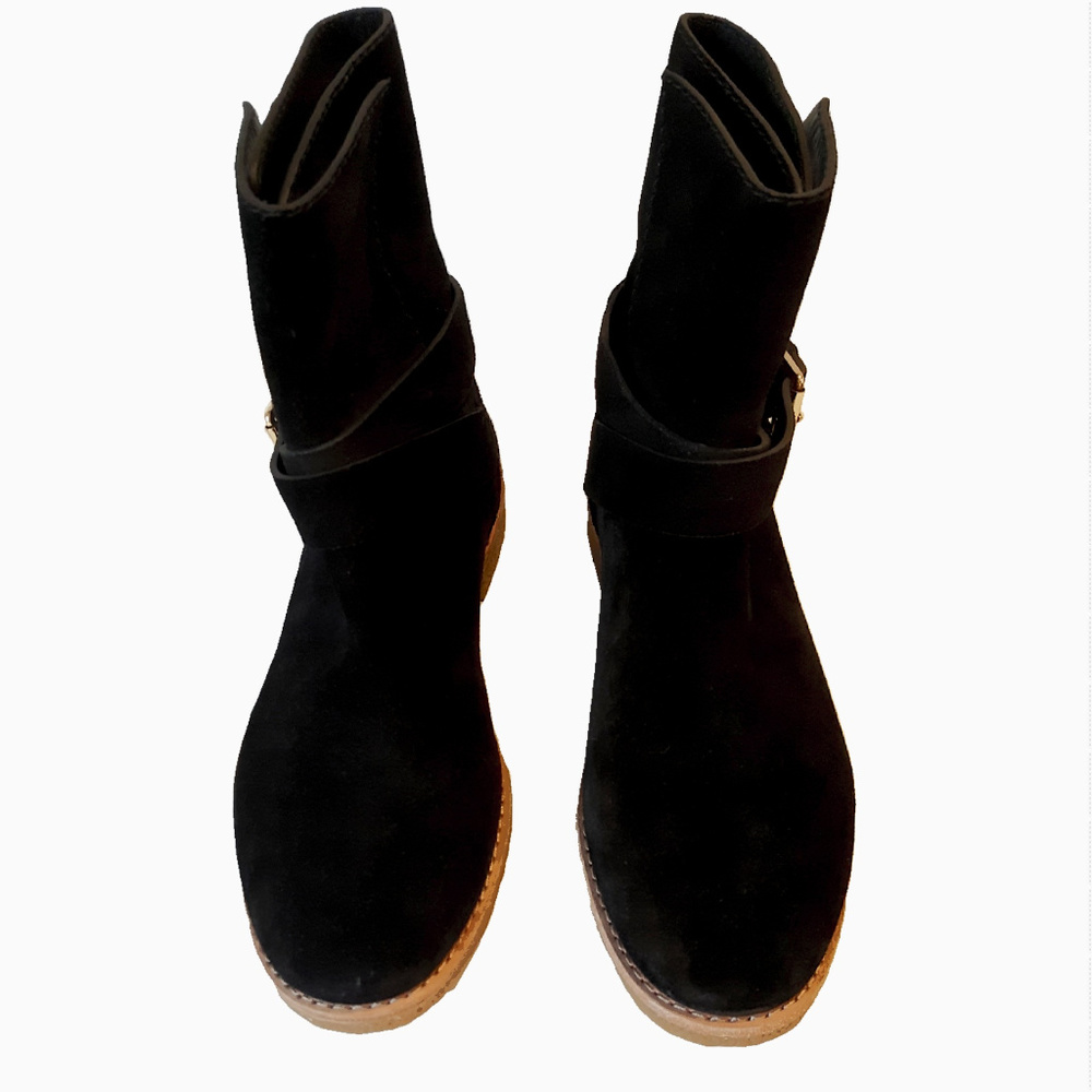 Kate Spade Buckle Low Boot Black Suede 7 NWOT - Picture 5 of 7