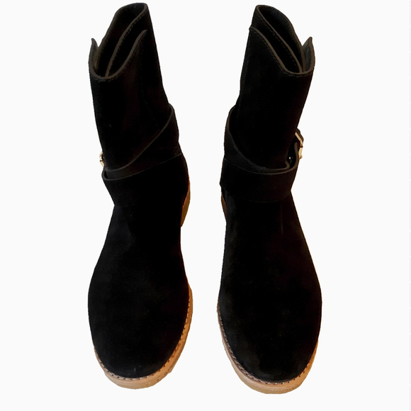 Kate Spade Buckle Low Boot Black Suede 7 NWOT - Picture 5 of 7