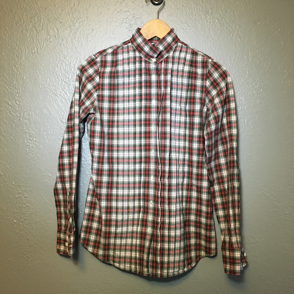 J.Crew Holiday Tartan Plaid Tuxedo Shirt