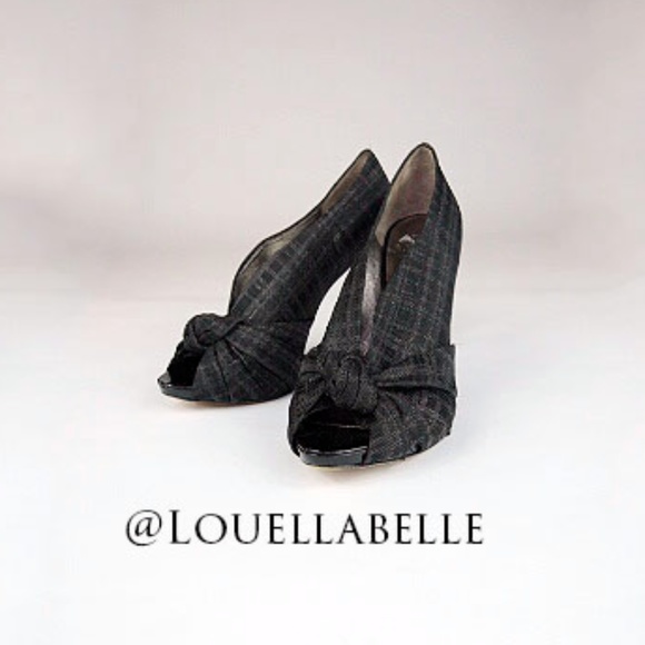 Mariciano Alex Grey Tweed Peep Toe - Picture 5 of 8