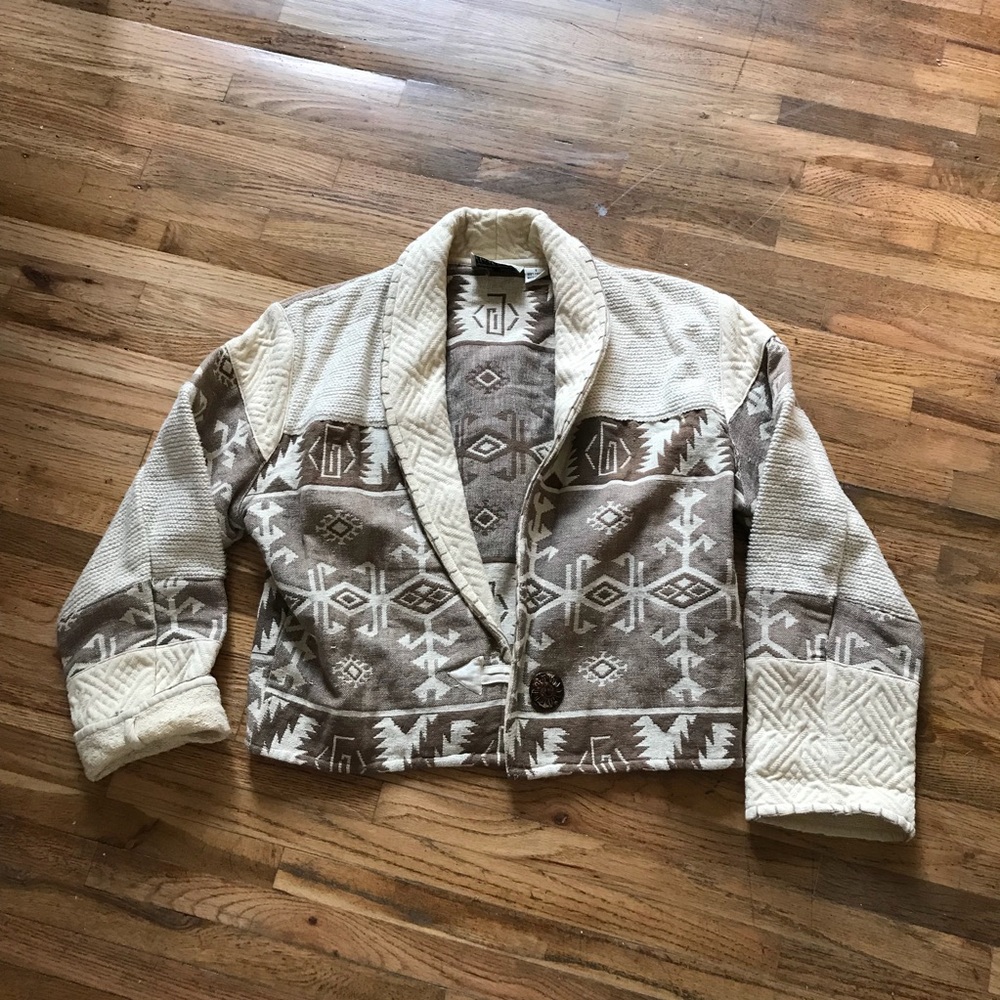 ❌SOLD❌ Cropped cotton Aztec jacket bolero S