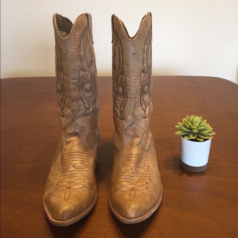 Coconuts - Tan Cowboy Boots