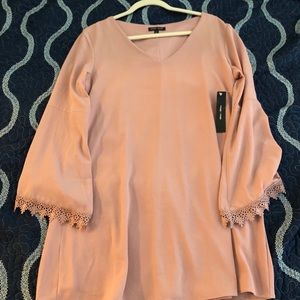 Mini shift dress with bell sleeves