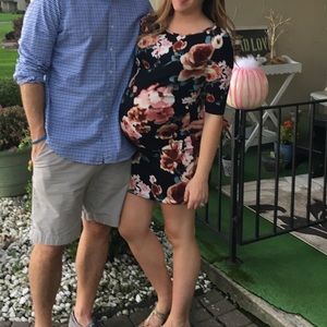 Floral Maternity Dress |Baby Shower Navy Maternity