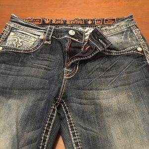 Rock revival 36 Long men's Olim straight jeans