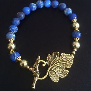 💙 Blue Sea Sediment Jasper Toggle Clasp Bracelet