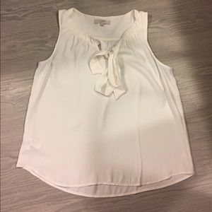 Loft - Cream tank with tie front detail