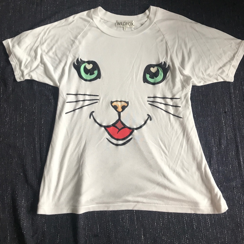 Wildfox couture white oversized 🐱 Tee