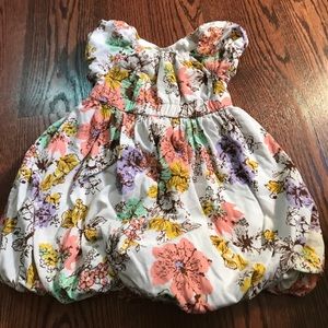 Corduroy flowered bubble dress