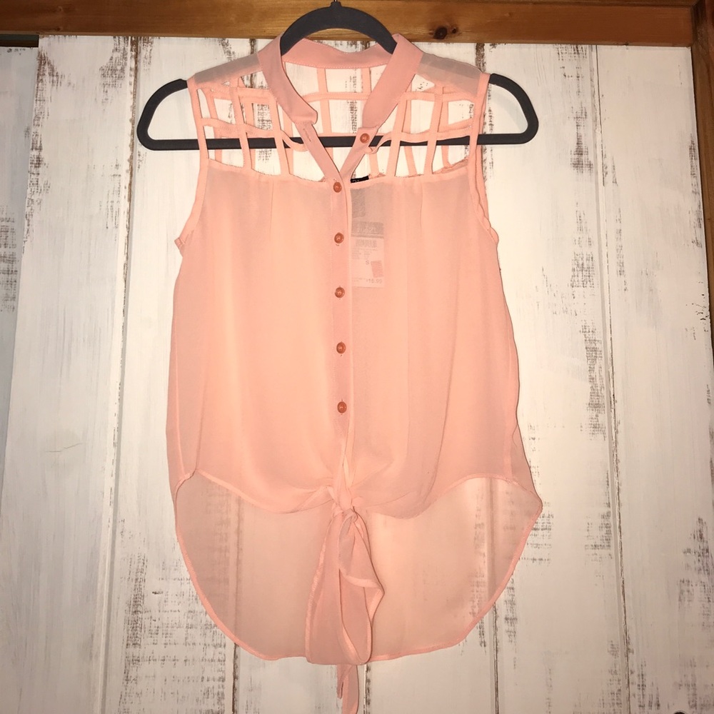 Peachy pink dressy Tank NWT