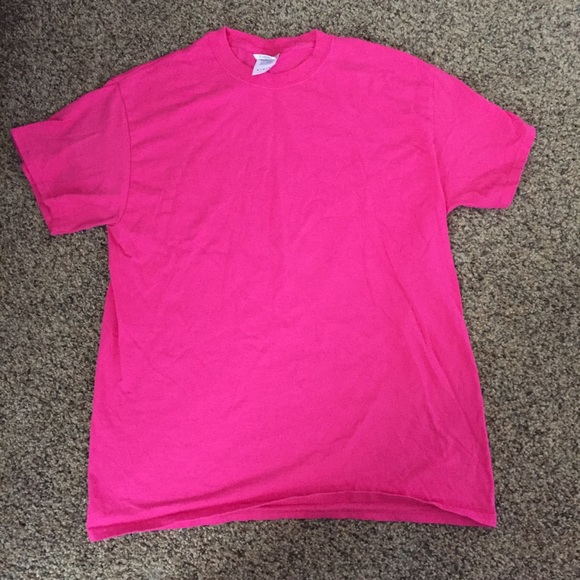 Hot pink plain T shirt - Picture 1 of 2