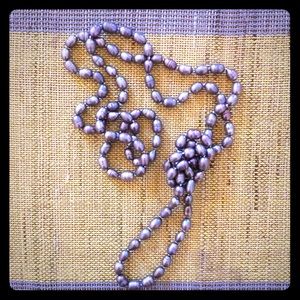 Gray pearl necklace 27 inches long